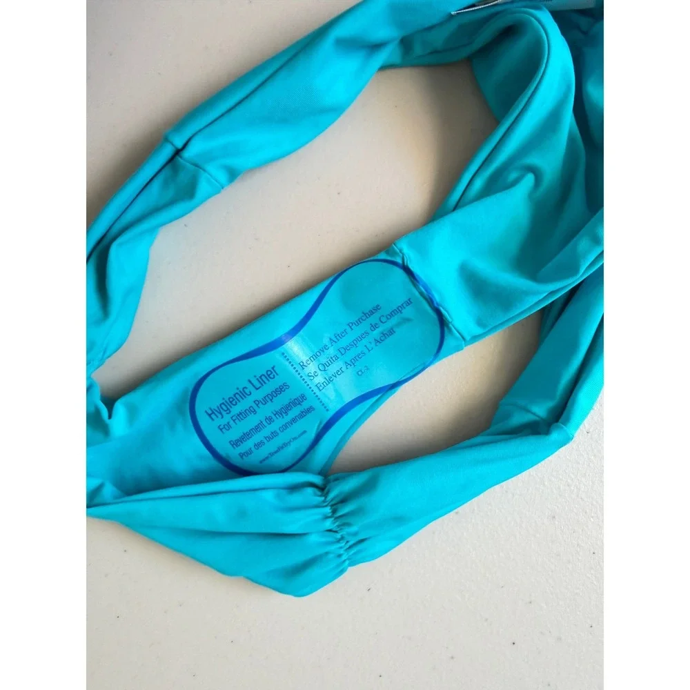 L*Space Bitsy Cut Swim Bikini Bottom Caribbean‎ Blue Ruched Back S